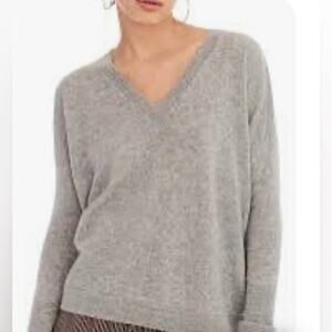 J. Crew Heather Gray V-Neck Sweater